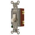 Hubbell Wiring Device-Kellems Extra Heavy Duty Industrial Grade, Toggle Switches, General Purpose AC, Single Pole, 20A 120/277V AC, Back and Side Wired Toggle HBL1221LA